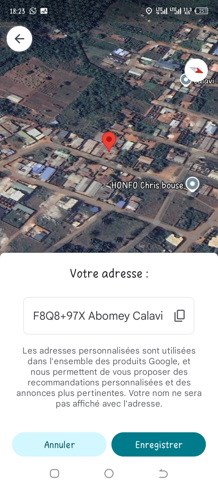 Confirmation d'adresse